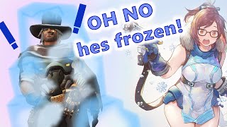 OVERWATCH Male characters frozen by Mei!