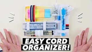 EASY DIY Cord Organizer! (How to Make a Grid-It Organizer) | WITHWENDY