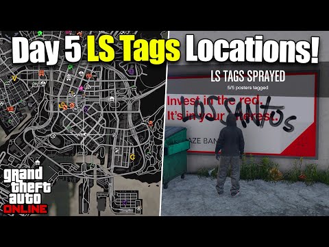 NEW: GTA Online – ALL 5 LS tag locations in the guide! Day 5