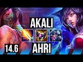 AKALI vs AHRI (MID) | 12/1/8, 1000+ games, Legendary | EUW Master | 14.6