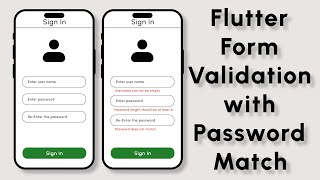Flutter Form Validation & Password Match