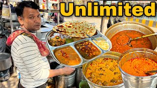 Unlimited सब्जी Thali in only 50/- ₹ Only । Gwalior street Food India