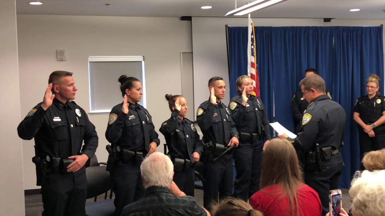 Welcome To Five New Officer's - Being Sworn In - YouTube