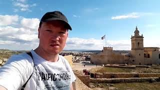 Walking on the Cittadella Fortress Gozo Island Malta November 2017