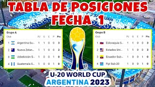 Tabla de Posiciones y Resultados del Mundial Sub 20 2023 | FECHA 1 Mundial Sub 20