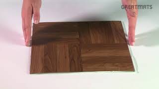 Peel and Stick Vinyl Tile - Dark Oak Parquet Laminate Flooring