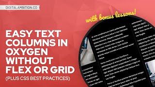 EASY Text Columns Without Flex or Grid (PLUS Utility Classes vs Custom Classes Best Practices)