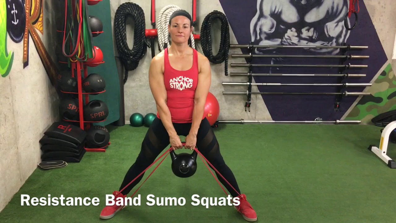 Resistance Band Sumo Squats Youtube
