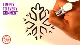 How to Draw a Snowflake - Christmas Drawing Lessons