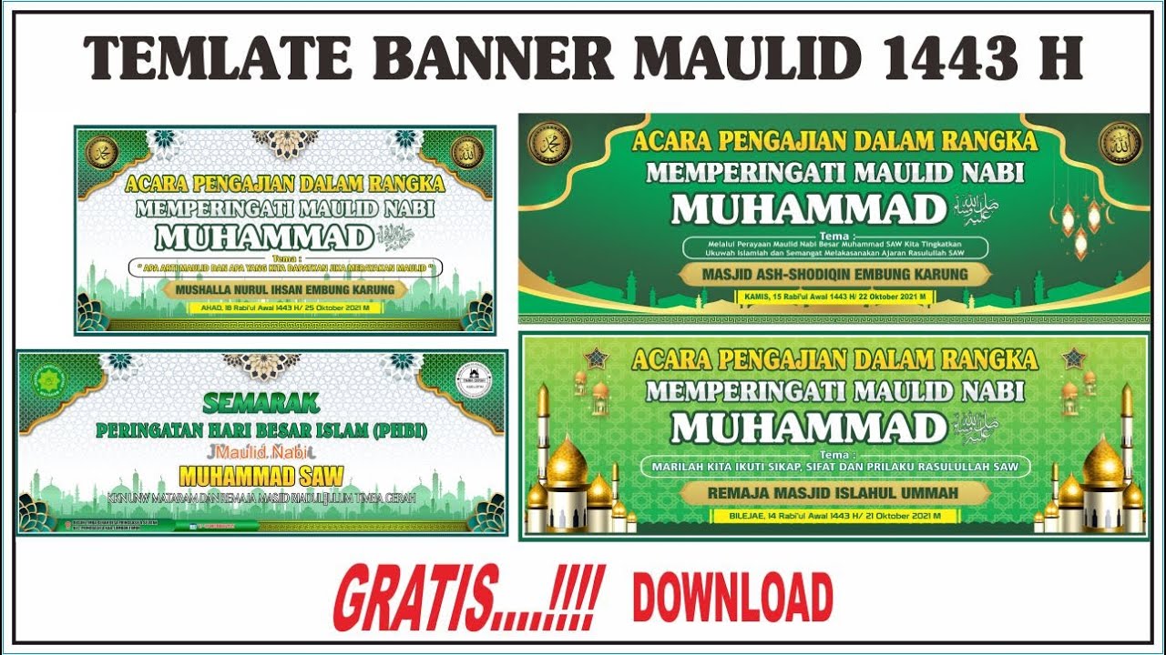 Free Desain Spanduk Maulid Nabi Muhammad SAW 2021.cdr | Bagi-Bagi Sobat ...