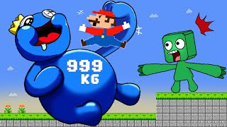 Mario \u0026 Rainbow Friend Escape vs the Giant Super Sized Blue 999KG Maze | Game Animation