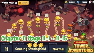 Cookie Run: Tower of Adventures | Chapter 11: Searing Stronghold - Stage 11-1 to 11-15 Guide ⭐⭐⭐