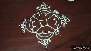 etharam rangoli # easy rangoli # festival rangoli #daily rangoli # 4*4 # dots rangoli #