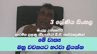 3 ශ්‍රේණිය සිංහල - මේ වාක්‍ය බහු වචනයට හරවා ලියන්න