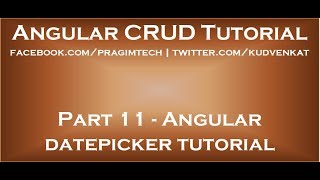 Angular datepicker tutorial