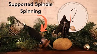 Vlogmas Day 2 - Supported Spindle Spinning & Coal in Stockings?