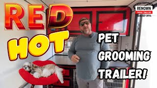 Inside our TURNKEY 7x14 Polycore Mobile Dog Grooming Trailer by Renown Cargo Trailers