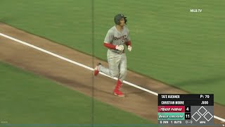 Christian Moore homers, Trash Pandas lose to Shuckers