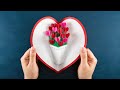 DIY Valentine Pop up Card - 3D Heart Pop up Card - Pop Up Card Tutorial -Paper Crafts