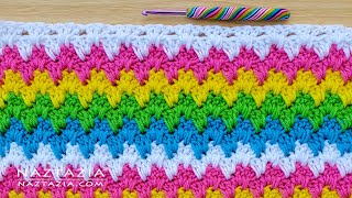 How to Crochet Mini Zigzag Stitch Pattern - Cheerful and Colorful Design How to Tutorial