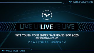 LIVE! | T2 | Day 1 | WTT Youth Contender San Francisco 2025 | Session 2