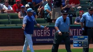 SEA@TEX: Banister ejected after arguing HBP in 2nd