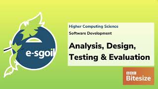 eSgoil:HCS: Software - Analysis, Design, Testing & Evaluation