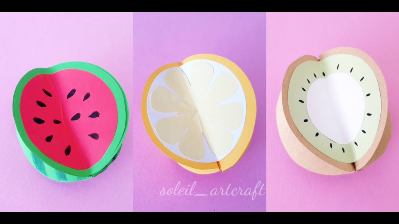 CARA MEMBUAT BUAH-BUAHAN DARI KERTAS ORIGAMI/HOW TO MAKE FRUITS WITH ...