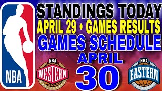 nba playoffs standings today April 29, 2024 | games results | games schedule April 30, 2024