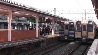 JR北上駅　東北本線 いわて沼宮内行き発車【701系】　2017.04.24（AM6：48）