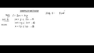 Simplex - Example Problem - Part 1