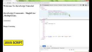 JAVASCRIPT COMMENTS SINGLELINE MULTIPLE LINE DEMO