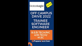 GlobalLogic Off Campus Drive 2022 | Trainee Software Engineer | IT Job | Engineering Job | Chennai