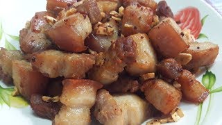 หมูคั่วเกลือ(เมนูใต้)ทำง่ายๆ,เนื้อหมูนุ่ม,อร่อย(วีดีโอสั้น)How to make salted pork.