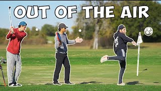 Hitting The Ball Out Of The Air | 3 Hole Challenge