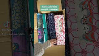 Cotton summer kimono fabric bolts. #shorts #cotton #unboxing #textile #indigo #blue #fabric #japan