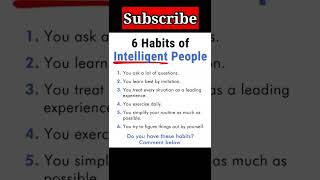 Six habits of intelligent people how to intelligent #shorts