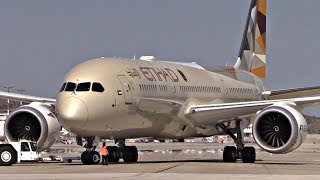 Etihad 787-9 Pushback \u0026 Takeoff from Athens \u0026 Emirates 777-300! | Plane Spotting Close Views