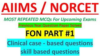 AIIMS/NORCET NURSING OFFICER EXAM 3 June  2023 | aiims Previous years Question paper Solved  | #1FON