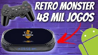 TV BOX ANDROID LOTADA DE JOGOS   A MAIS COMPLETA - HYPER BASE RETRO MONSTER