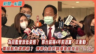 【新聞一點靈】為回藍營放低姿態？ 郭台銘稱4年前退黨「太衝動」  重披藍袍選總統？ 傳郭台銘民調僅差侯友宜「1.7%」