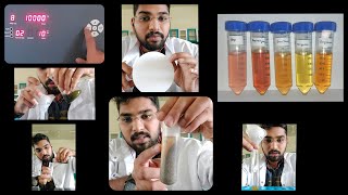 Filtration and centrifugation of plant or microbial extracts//Whatmann filter paper//Centrifuge