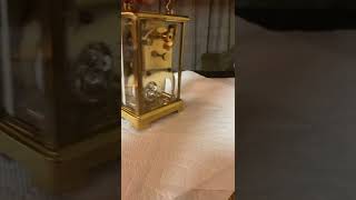 Fully Restored Vintage 8 Day Mechanical Bulova Carriage Clock With Open Escapement.