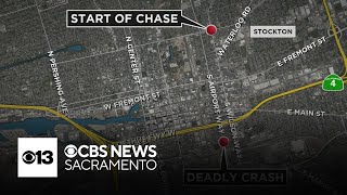 3 killed, including suspect, after chase ends in crash in Stockton