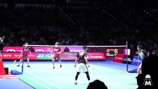 低视角（亨德拉 啊山 vs 费尔纳迪 苏卡穆约）印尼男双[2019 Japan Open MD Final] 羽毛球比赛外录现场 男双 男子双打 羽毛球比赛