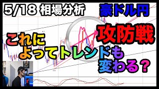 5/18　ライン攻防戦！トレンドも変わる可能性あり！【FX】豪ドル円