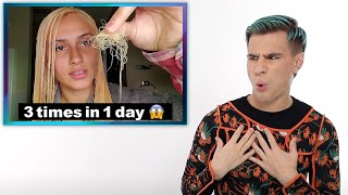 Hairdresser Reacts To People Bleaching Their Hair 3 Times in 1 Day