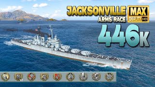 Cruiser Jacksonville: Huge 445k damage division play- World of Warships