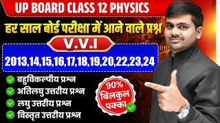 Class 12 Physics Most Important Questions [2013-2024] | UP Board 12th Physics VVI Questions