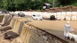 2020. 7/12    「豪雨による土砂災害 」岐阜県高山市丹生川町久手地内　国道158号線　ほおのき平スキー場下